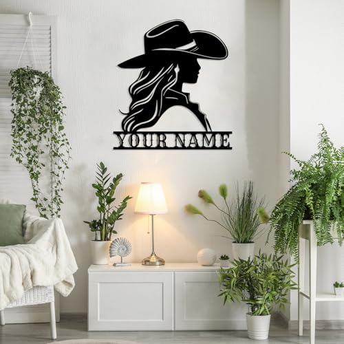 Custom Cowgirl Riding Horse Metal Wall Art