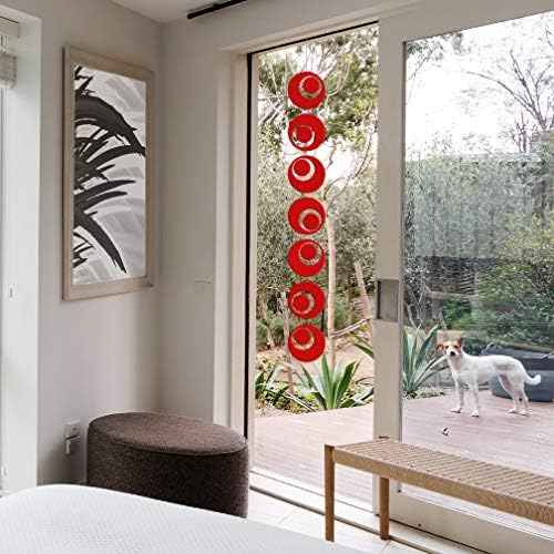 Red Groovy Hanging Art Mobile 6x45 Mid Century Modern Decor