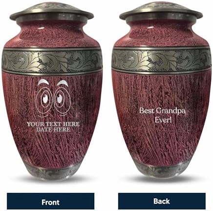 Personalized Large Cremation Urn with Funny Googly Eyes and Name