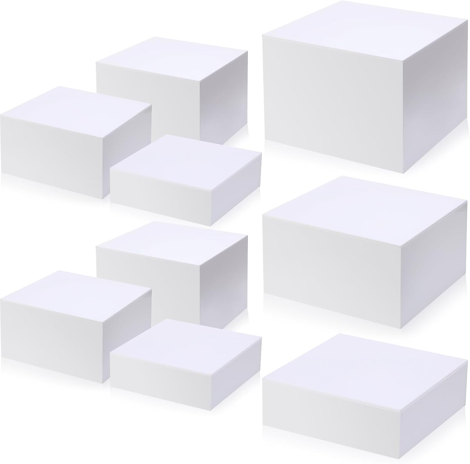 Suzile 9 Pcs Acrylic Risers Display Set for Party Decor and Storage