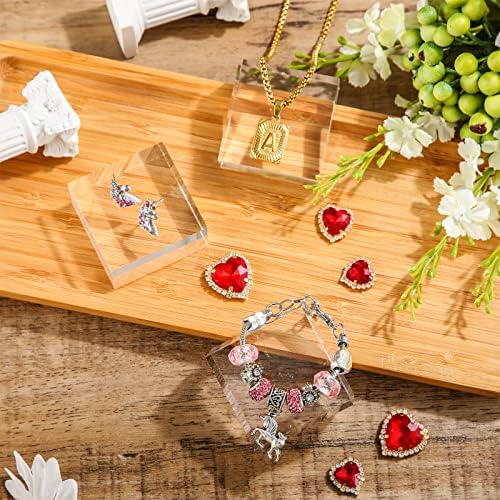 Clear Acrylic Display Blocks Jewelry Showcase Stand