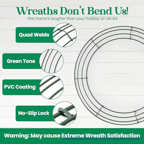 2-Pack 14 Inch Round Metal Wreath Frame