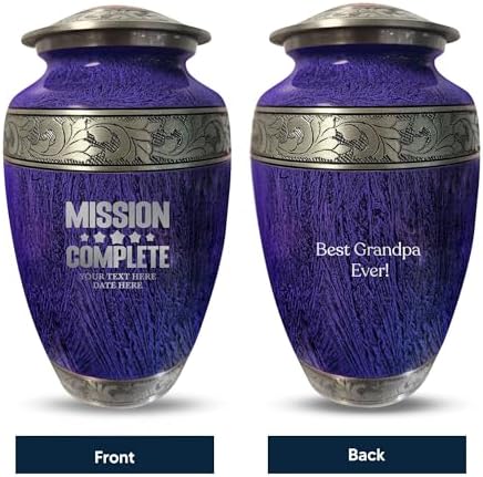 Personalized Cremation Urn for Ashes - Custom Name with Distressed Silver Inlay