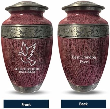 Personalized Large Cremation Urn - Custom Engraved Memorial Urn for Ashes