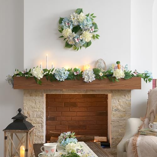 Valery Madelyn Spring Summer Wreath with Lights 18 Inch