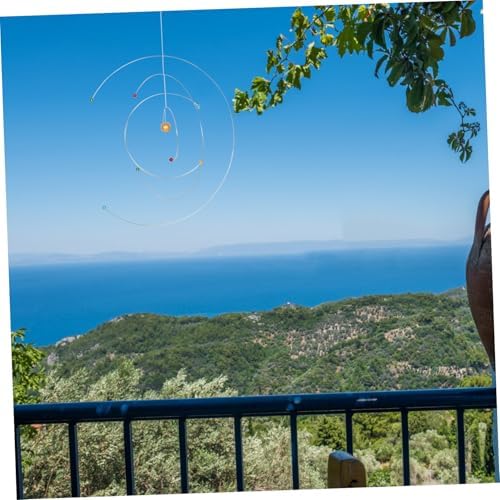 Space Decor Mobile Wind Chimes Outdoor Educational Planets Model Science Decor Mobile for Classroom and Home 1