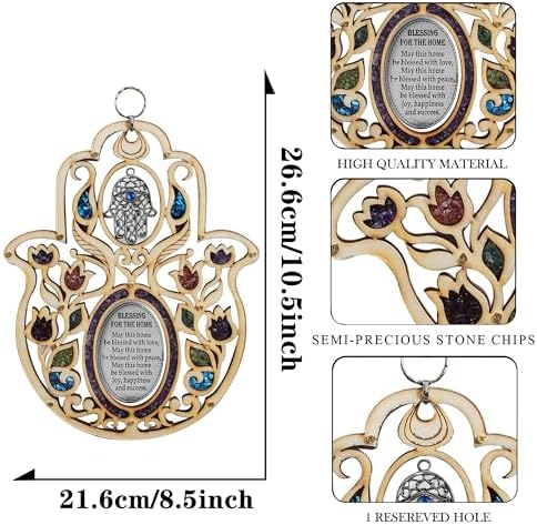 My Daily Styles Hamsa Wall Decor with Gemstone Accents