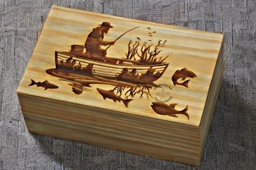Fisherman Urn for Human Ashes Handmade Wood 250 LBS
