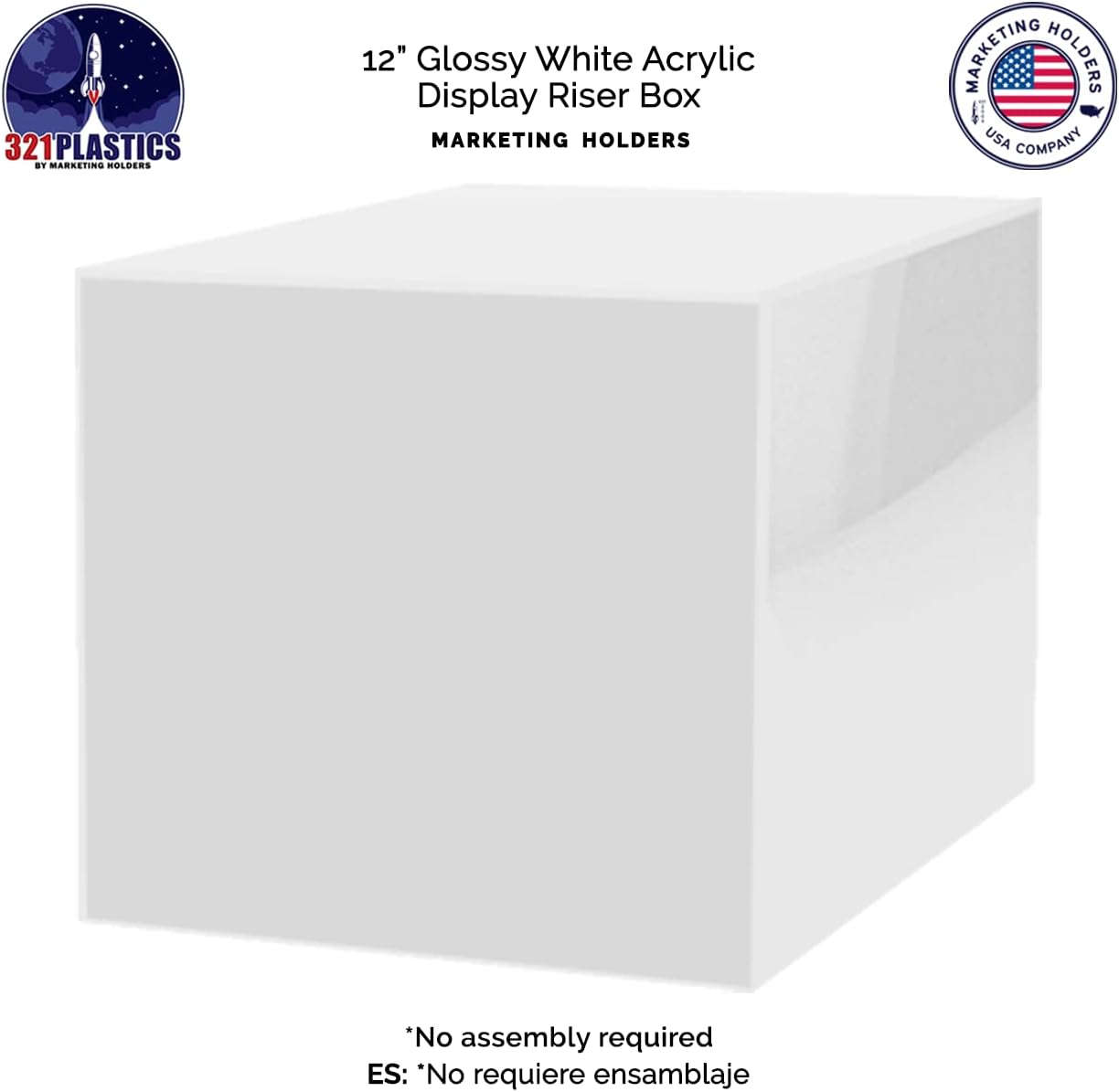 Marketing Holders White Cube Display Stand 12x12x12