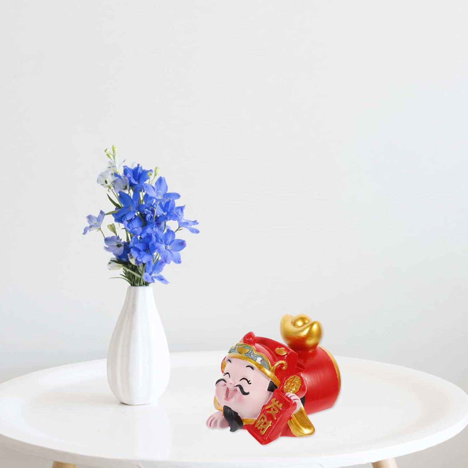 Chinese Style Resin Phone Holder Figurine for Home Office