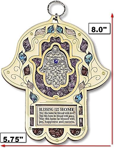 My Daily Styles Wooden Hamsa Wall Decor - 8 Inch Good Luck Symbol
