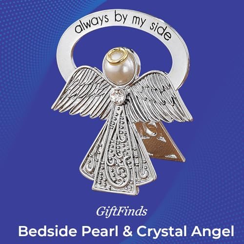 Bedside Angel Collectible Figurine with Crystal and Pearl Accent