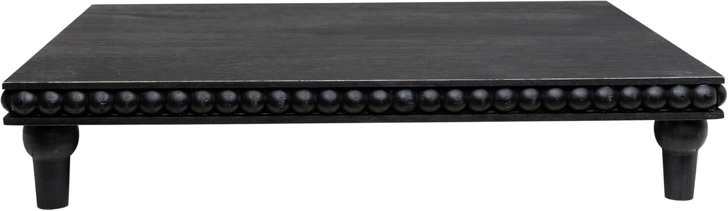 GENMOUS Farmhouse 3-Tier Beaded Wood Display Stand