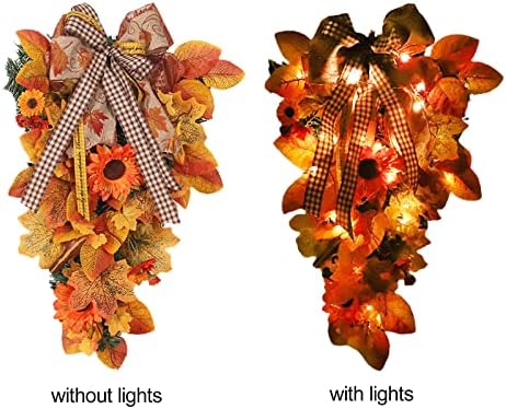 Fall Maple Swag Wreath for Front Door