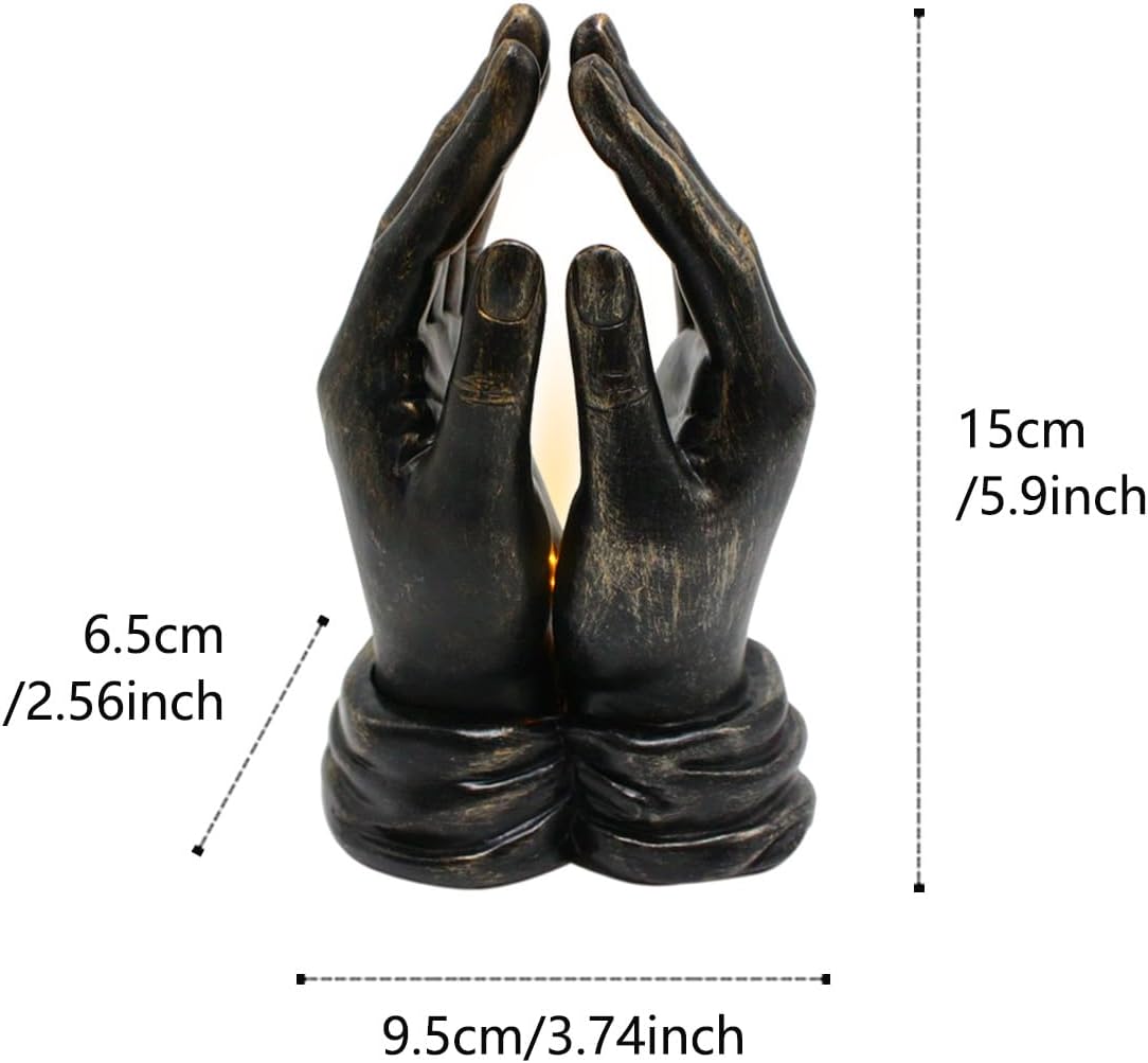 Eforcase Praying Hand Lamp Figurine - Resin Decor for Bedroom and Desktop