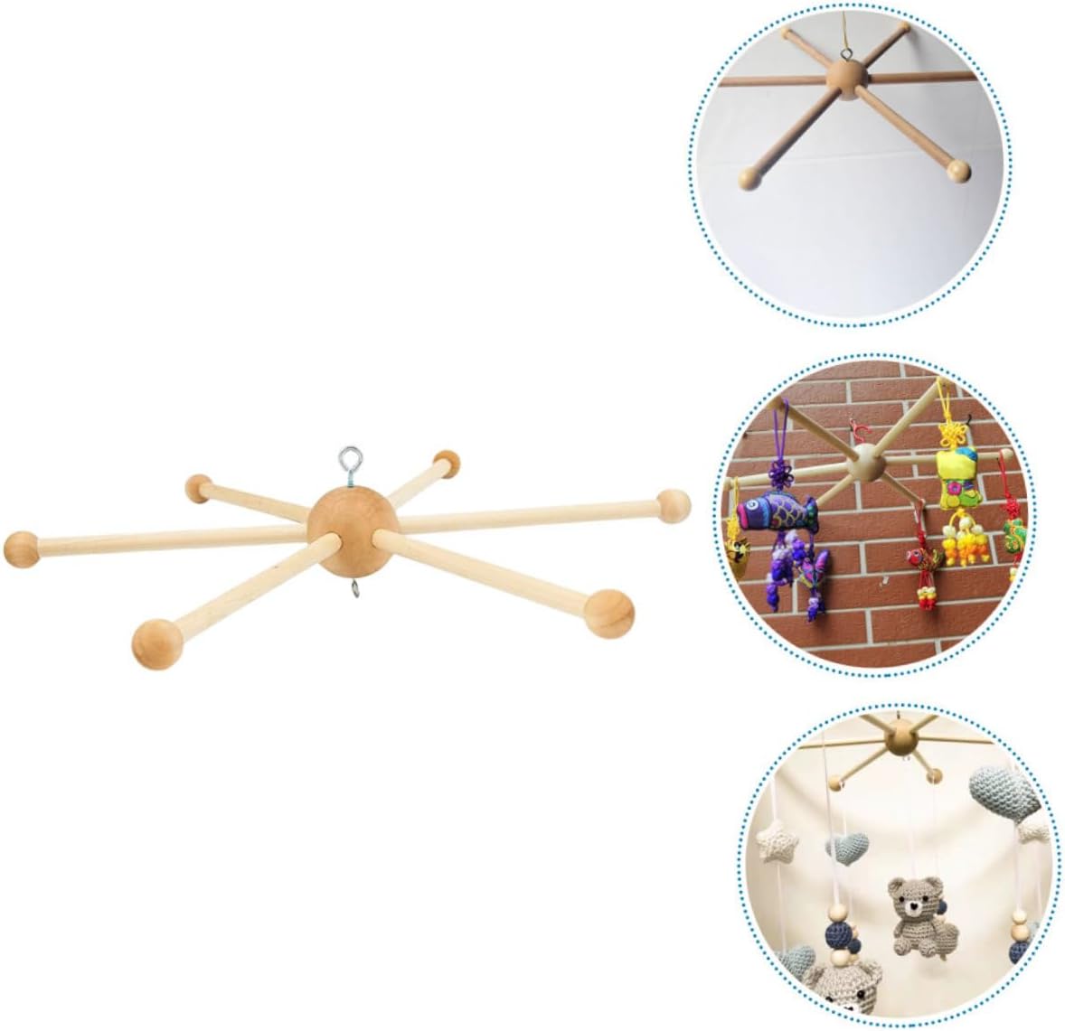 DIY Wind Chime Mobile Frame with 6-Legged Ball Shape Decor