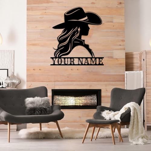 Custom Cowgirl Riding Horse Metal Wall Art