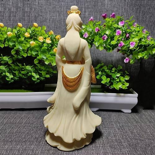 Female Statue Lady Buddha with Nine-Tailed Fox Home Office Decor