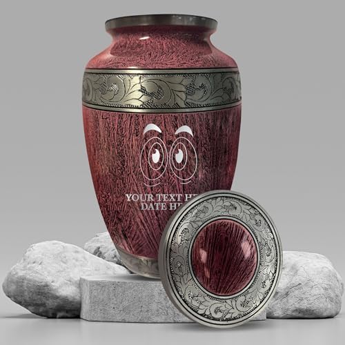 Personalized Large Cremation Urn with Funny Googly Eyes and Name