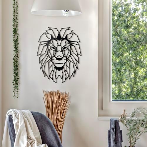Lion Head Wall Mounted Metal Art Sculpture - Modern Design