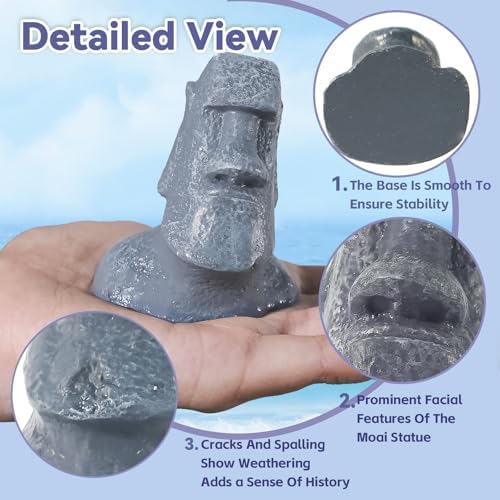 8 Pcs Miniature Moai Statue Easter Island Decor 25 Inch Resin Sculpture