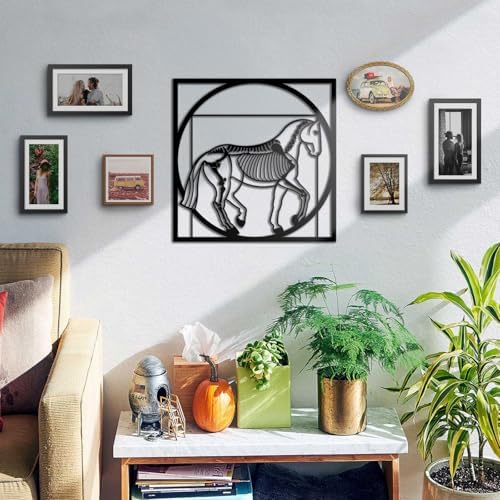 Equine Skeleton Wall Art - Modern Horse Anatomy Decor