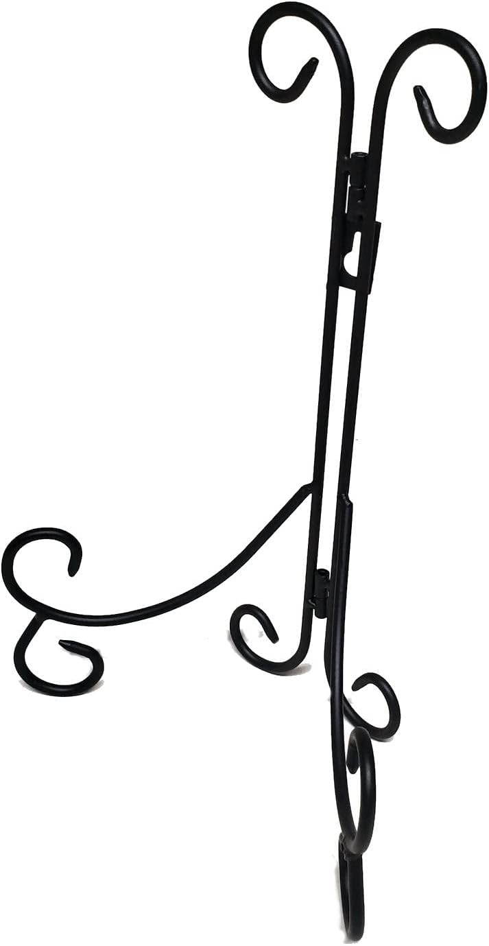 Decorative Black Wrought Iron 12 Inch Plate Stand Easel
