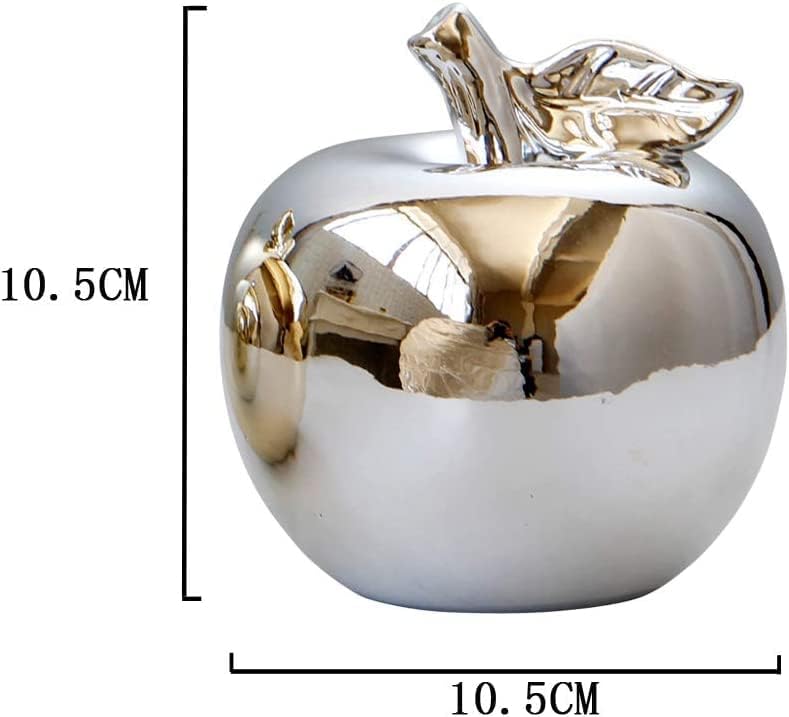Ceramic Apple Ornament Silver Figurine Home Decor