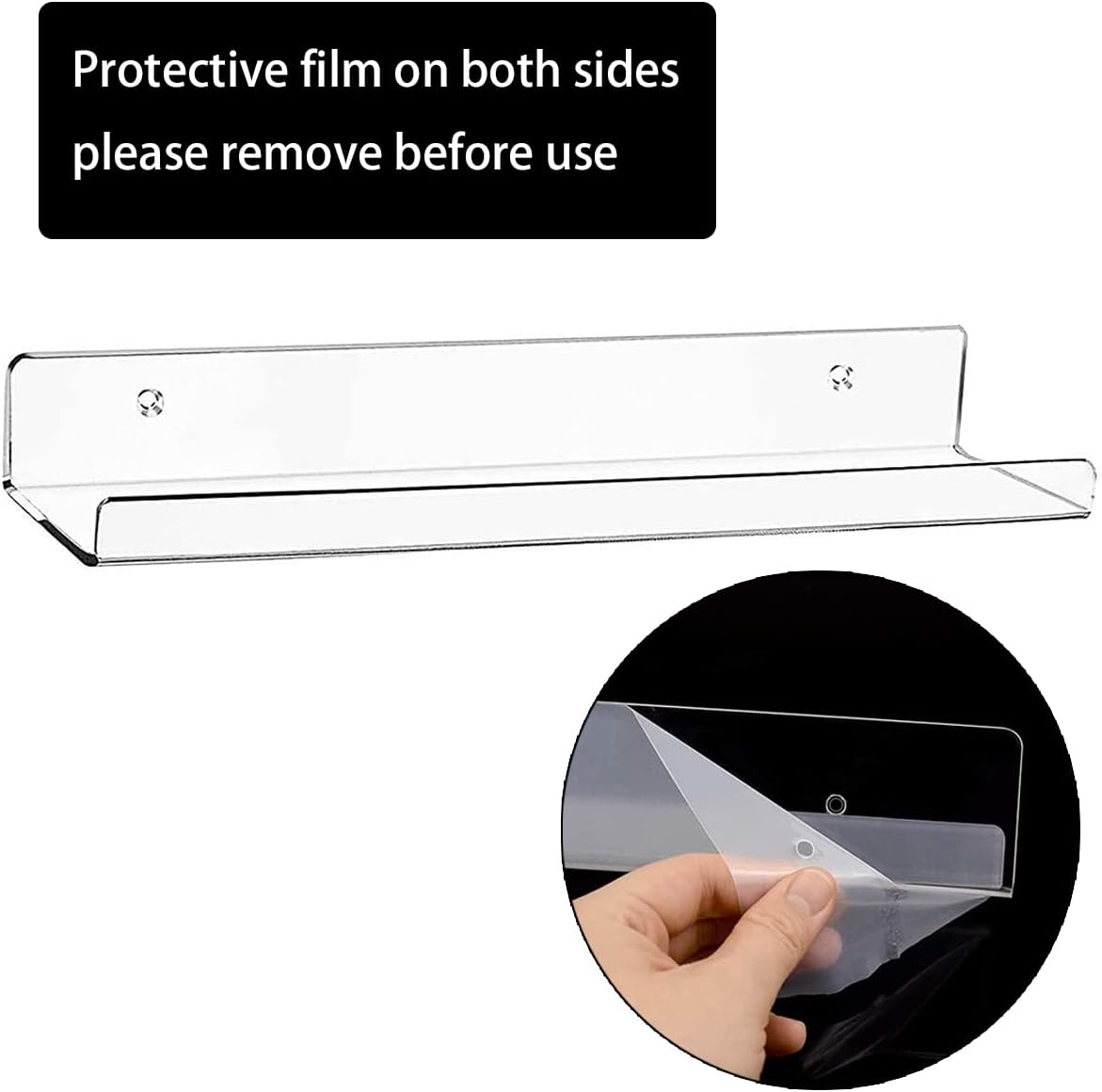 Cerpourt Acrylic Floating Shelf Set 2 Pack