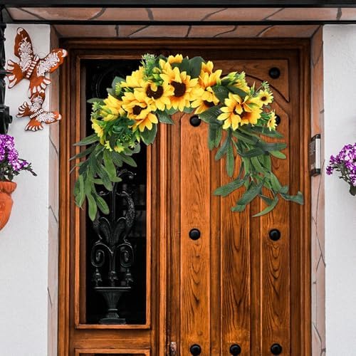 Artificial Sunflower Floral Swag for Wedding Backdrop and Home Decor