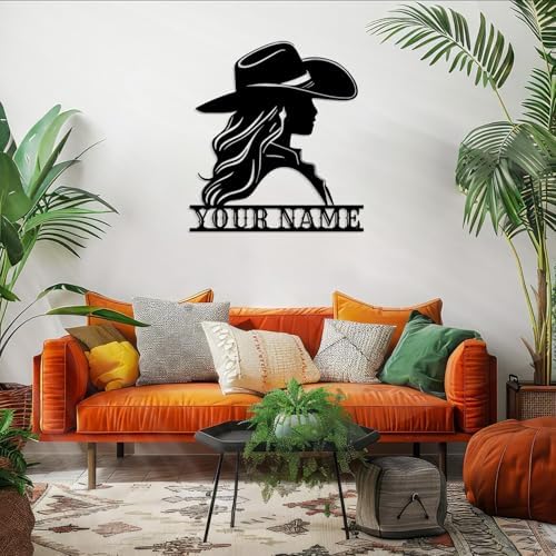 Custom Cowgirl Riding Horse Metal Wall Art