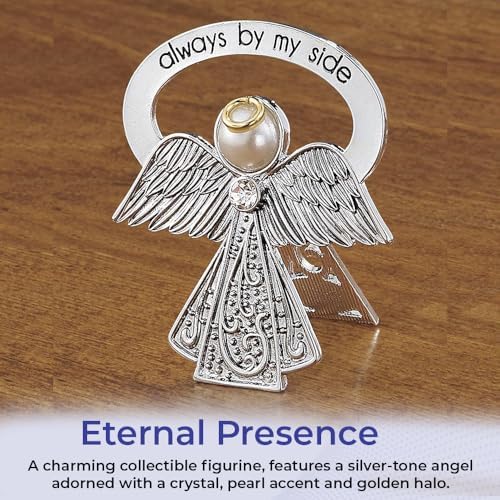 Bedside Angel Collectible Figurine with Crystal and Pearl Accent