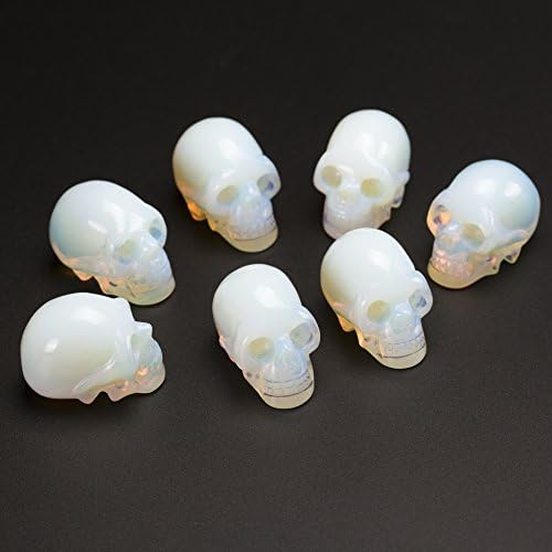 20 Inch Natural Carved Skull Crystal Reiki Healing Stone Statue