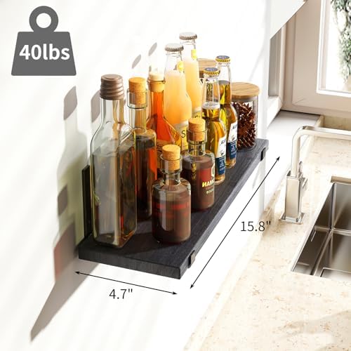 Fixwal Floating Shelves Set of 5 Black Wall Storage Shelves