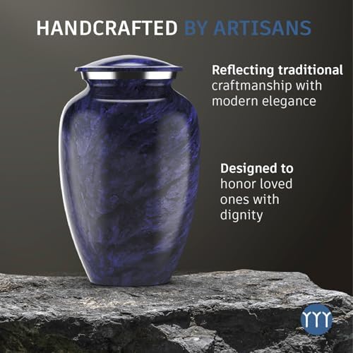 Modern Memorials Cremation Urn Purple Marble Finish