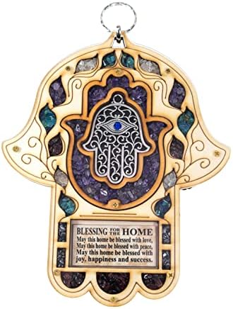 My Daily Styles Wooden Hamsa Wall Decor - 8 Inch Good Luck Symbol