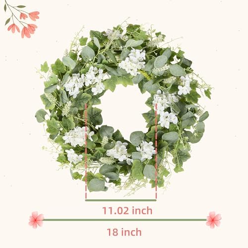YNYLCHMX 18 Inch Spring Summer Wreath for Front Door