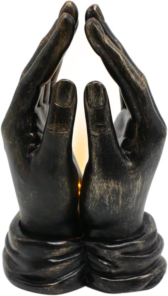 Eforcase Praying Hand Lamp Figurine - Resin Decor for Bedroom and Desktop