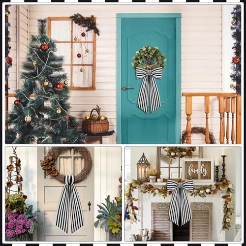 2 Pack Boxwood Wreath Sash Garland for Front Door and Porch Decor