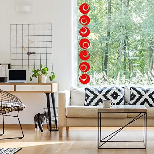 Red Groovy Hanging Art Mobile 6x45 Mid Century Modern Decor