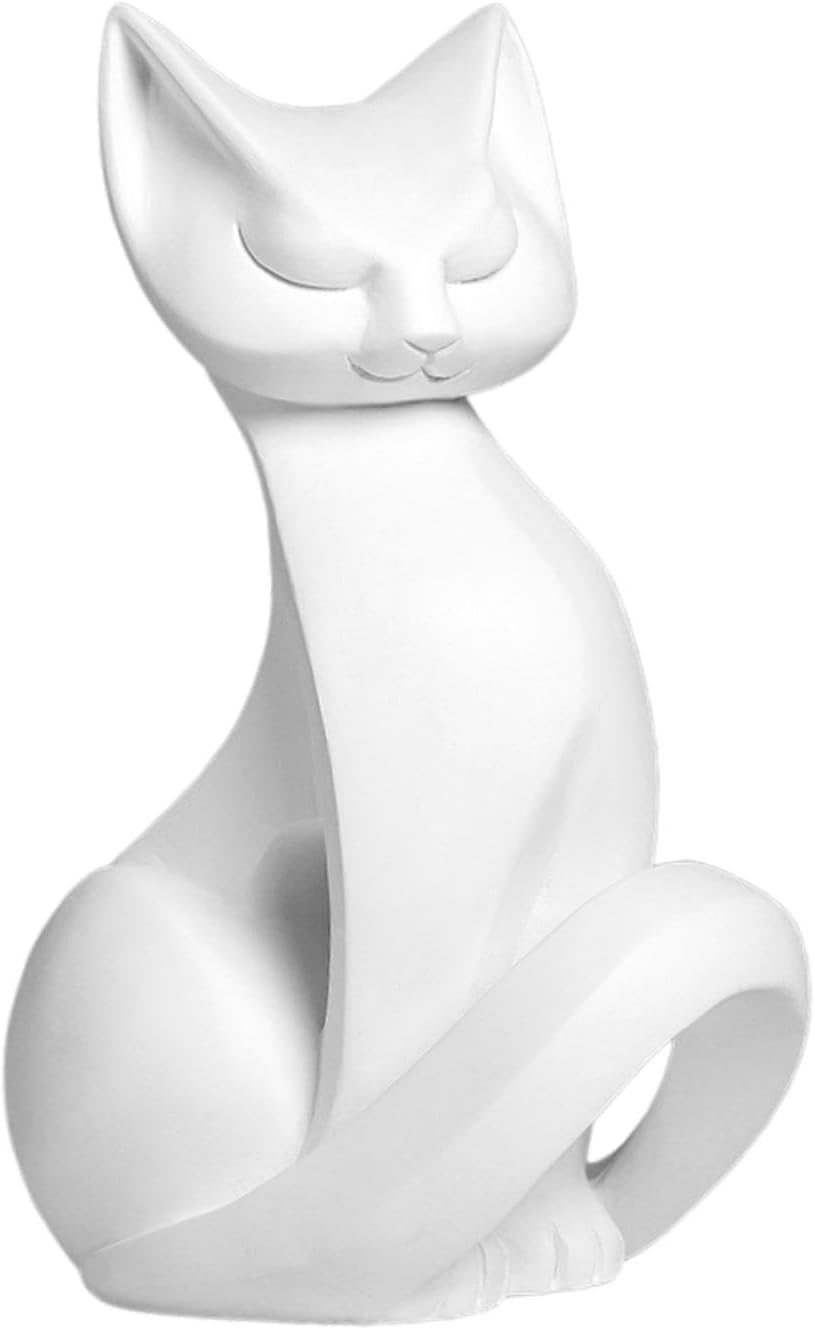 Cat Sculpture Resin Craft Figurine Decor for Home Office Bedroom