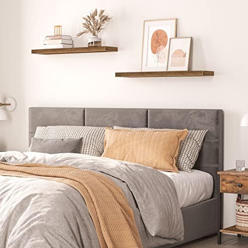 HOOBRO Floating Shelves Wall Mount Set of 2 315 Inch Rustic Brown