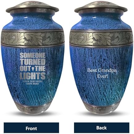 Personalized Cremation Urn with Funny Engraving 200 Cu Inch Blue