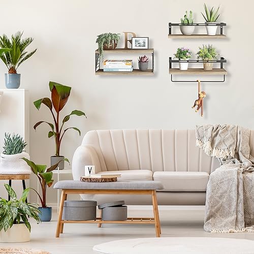 Fixwal 31 Floating Bathroom Shelf Over Toilet with Towel Bar