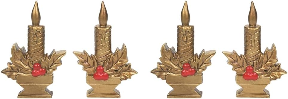 Department 56 Golden Christmas Candle Figurine Set 315 Inch Pack of 2