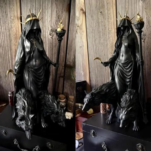 Hekate Statue Cold Cast Resin Witch Goddess Light Bringer