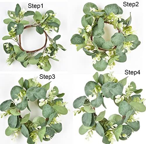 LSKYTOP 2 Pcs Eucalyptus Wreath for Kitchen Farmhouse Decor
