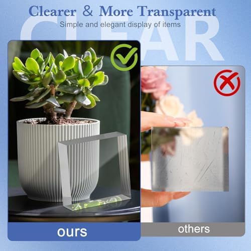 SAMYUCHO Acrylic Display Blocks 3x3x1 Inch 8 Pcs Stand for Jewelry Trophy Props