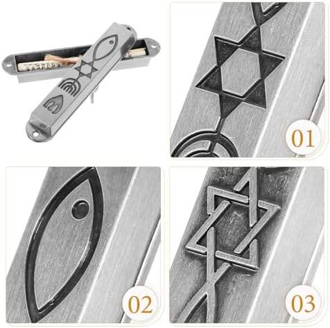 Ciieeo Pewter Mezuzah Case with Scroll for Door