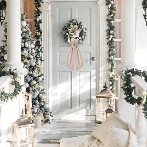 2 Pack Wreath Sash for Front Door Boxwood Wreath Sash Garland Front Door Porch Decor